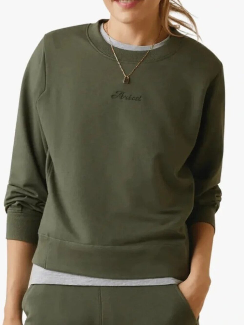 Ariat Women’s Olive Green Crewneck Memento I Size XS